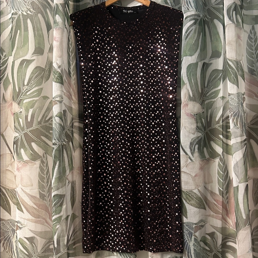 Black Sequin Sleeveless Dress
